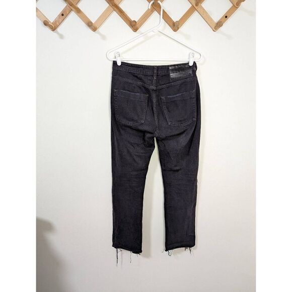 One Teaspoon Women's High Waist Awesome Baggies Black Distressed Jeans - Size 26 - Picture 6 of 12